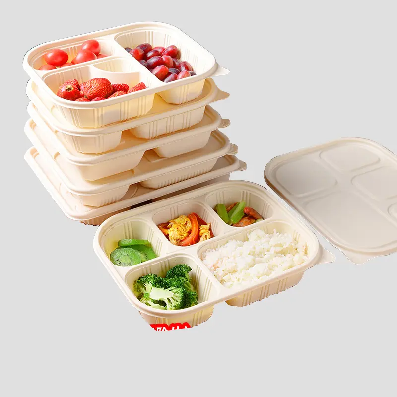 Compostable Cornstarch Takeaway Container with Lid - Eco-Friendly 4-Compartment Box (4).jpg